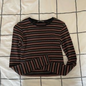 Striped long sleeve top